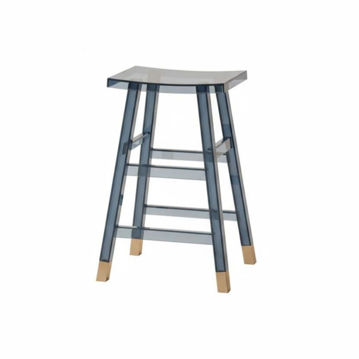 Transparent High Stool Easy to Clean Transparent High Chair Armless for Adults