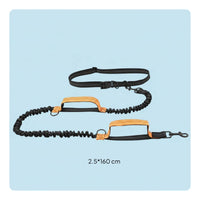 Double Bungee Leash Elastic Pet Gear Reflective Stitching for Runners, Joggers
