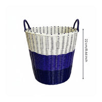 Woven Laundry Basket Tapered Wicker-Appearance Hamper Airy Weave for Bedroom