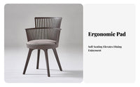 Upholstered Seat Restaurant Chair Comfortable Padding Upholstered Dining Chair Slatted Rear Armchair Long-Lasting Construction