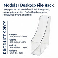 File Organizer for Desk and Study Table, Clear Acrylic Desktop Document Holder for Students, Transparent Book Stand for Workspace Organization