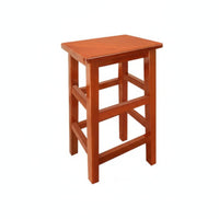 Four-Legged Wooden Stool Space-Saving Unadorned Wooden Seat Easy to Clean