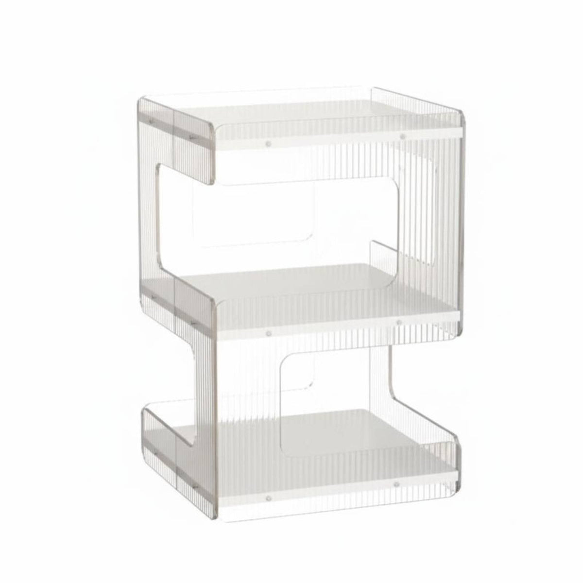 Modern Design C-Shaped Bedside Shelf Space-Saving Nightstand 2-Tier Storage Bedroom Furniture adaptable for Apartment Dwellers, Homeowners, Remote Workers, Small Spaces, Dorm Room, Home Office