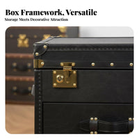 SuitcaseVintage End Table Vintage Design Bedside Storage Table British-themed Easy Assembly for Interior Decorators, Students