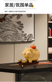 Chinese Zodiac Pig Money Box with Auspicious Design