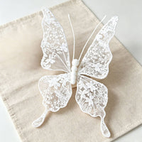 Lace Butterfly Ornament Wedding Transparent Butterfly Prop Decorative for Hotel