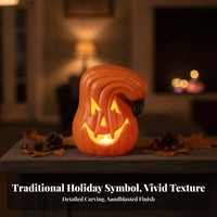 Spooky Pumpkin Ornament with Cutout Face Festive Jack-O'-Lantern Ornaments Lightweight Jack-O'-Lantern Reusable for Tabletop, Party
