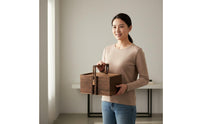 Handled Wooden Box Reusable Wooden Gift Box Burr Finish Packaging for Festivals