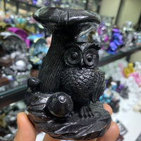 猫头鹰水晶球底座球托水晶球座玉器底托树脂工艺品批创意树脂底座
