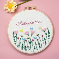 Dimensional Floral Needlecraft Set European Type Floral Embroidery Starter Kit Non-Fading Thread Pattern Hand Sewing Kit for Beginners
