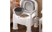 Bedside Commode Chair Non Slip Feet Adult Toilet Chair Adjustable Height Bedside Commode for Women, Indoor