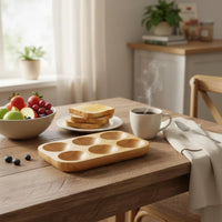 Wooden Egg Tray Natural Wood Wooden Egg Rack Rustic Design for Breakfast Table