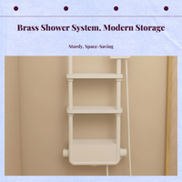 Temperature-Controlled Shower System, Rainfall Bathroom Shower Set, Full Copper Wall Mount, Adjustable Handheld Shower, Large Storage Shelf, Multi-Function, Easy Installation