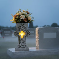 LED Cemetery Vase No Batteries Needed Solar Cemetery Flower Holder Sympathy Gift