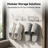 Wall Mounted Shoe Rack, Transparent Green Shoe Storage Rack, Shoe Organizer for Small Space, Wall Mounted Shoe Holder, Easy Installation Shoe Rack