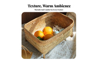 Woven Bamboo Basket Handwoven Fruit Bowl Rustic & design for Home Decorators, Hosts