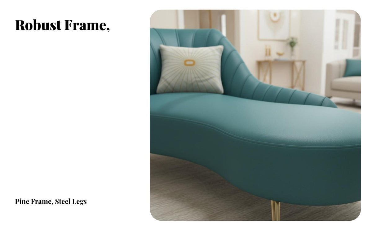 Luxurious Design Chaise Lounge Modern design Daybed Curved Backrest Seating Furniture Tufted Upholstery for Adults, homeowners, Interior Designers, Living Room, Apartment, perusing alcove, Home Office