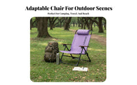 Adjustable Reclining Lounger Lightweight Camping Chair Folds in Seconds