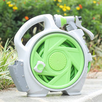 Tangle-Tangle-Resistant Hand-Carry Water Hose Reel 7 Spray Patterns Portable Hose Reel Set Gardening Tool for Patio