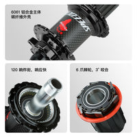 SPEEDONE Carbon Fiber Mountain Bike Hub with Quick Release Thru Axle, 32 Holes, 120 Engagement