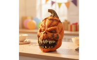 Scary Pumpkin Face Covering Creepy Full-Coverage Pumpkin Face Covering Textured for Cosplayers, Halloween, Costume Parties