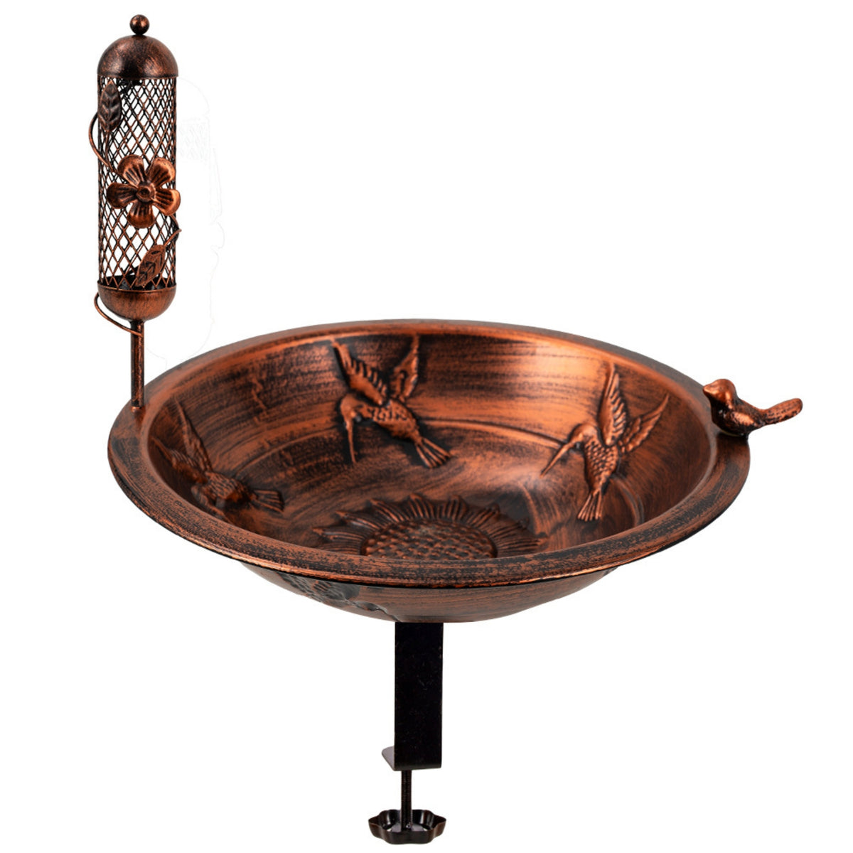 Bird Bath Feeder Shallow Basin Flower Garden Stake Bowl Decorative Accents