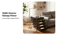2-Tier Trolley with Drawer Space-Saving Mobile Furniture Easy Assembly