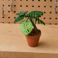 Mini Monstera Plant 1:12 Scale House Decor Textured