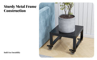 2-Tier Rolling Planter cart Nordic design Plant Stand Lockable casters