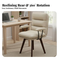 Upholstered Retro Task Chair Padded Backrest Household Furniture for Study Room