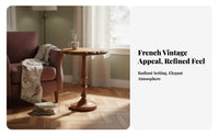 Three-Legged circular table Retro Aesthetic Nightstand Space Saving for Living Room