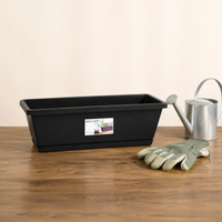Self-watering flower pot, wall-mounted, tabletop, floor-standing, black
