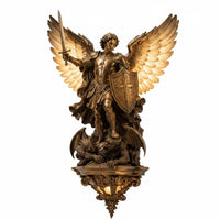 Archangel Michael Wall Sconce Bronze Tone Home Decor Antique Design