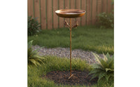 Avian Figure Bath Outdoor Metal Avian Bath Stake Weather-Resistant for Courtyard