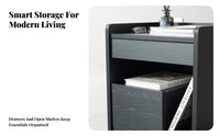 Single-Drawer End Table Italian-Inspired Nightstand Modern Design for Homeowners
