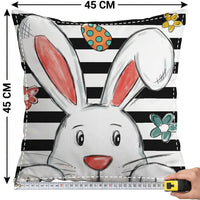 Easter Bunny Pillowcase Festive Atmosphere Easter Egg Print Pillow Cover Soft and Warm Bunny Throw Pillowcase for Holiday Decorators, Parents, Bedroom, Sofa