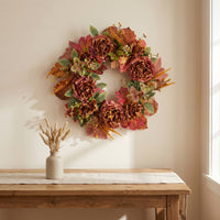 Fall Wreath with Maple Leaves Seasonal Autumn Wreath Elegant for Wall
