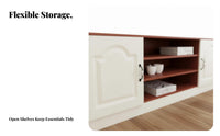 Contemporary Television Cabinet Sturdy Construction Sleek Wooden TV Cabinet Wear-Resistant Surface Entertainment Center with Storage for Bedroom