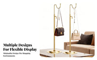 Sturdy Construction Handbag Display Stand Stable Base Adjustable Handbag Stand Space-Saving for Boutique, Trade Display, Live Broadcasting