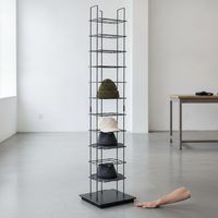 Multi-Layer Freestanding Hat Display Rack for Retail Stores - Baseball Cap Organizer