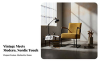 cylindrical Metal Frame Leather suspension Armchair Nordic design Lounge Chair Minimalist Aesthetic Home Seating centuryera Modern Design for Interior Decorators, Office Managers, Book Lovers, Living Room, perusing reading area, Reception Area, Bedroom