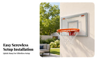 Orange Rim Indoor Outdoor Basketball Hoop White Net Wall-Mounted Basketball Hoop for Home Practice