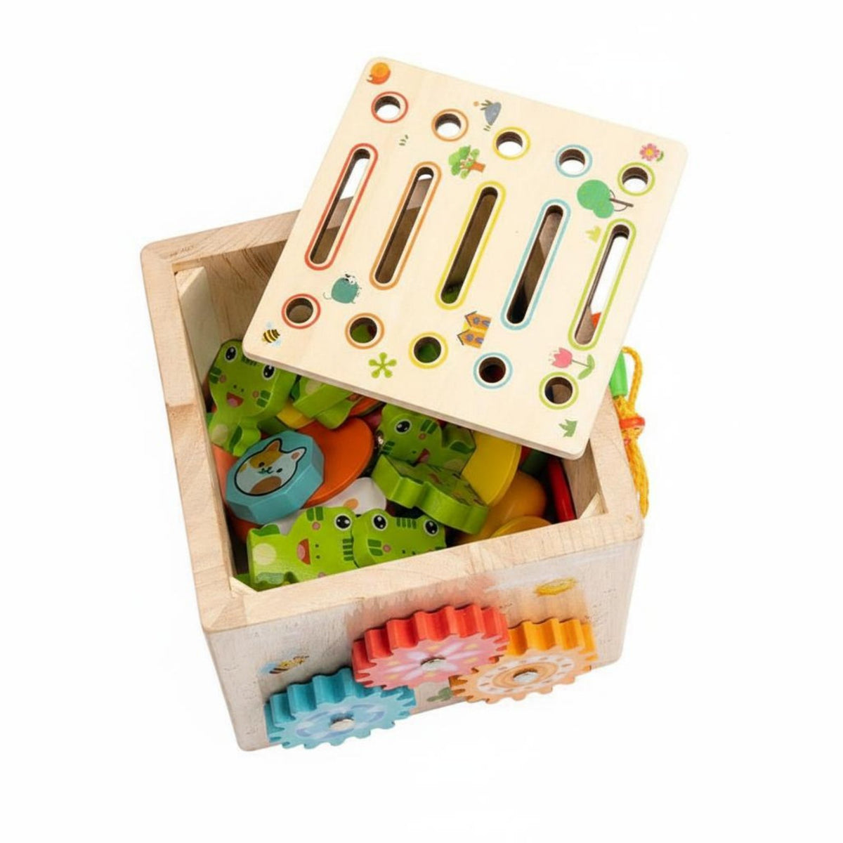 Parent Child Play 10 in 1 Game Box Educational Wooden Learning Cube Fine Dexterity Skills for Playroom