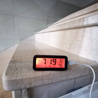 USB可充太阳能电子温度计车载温度计自动背光迷你温湿度计type-c