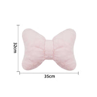 Bow Pillow Fuzzy Bow Cushion Pink for Bed
