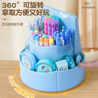 360-degree Self-discipline Check-in Rotating Pencil Holder, Large Capacity Student Desk Organizer