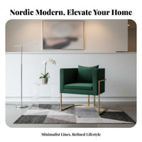 Scalloped Back Armchair Light Luxury Single Sofa Nordic Design Designer Style for Readers, Business Owners, Cafe, Reception Area