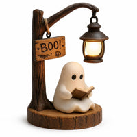 Spirit Figurine with Lantern Whimsical Decor Artisanal-Look for Cozy Corners