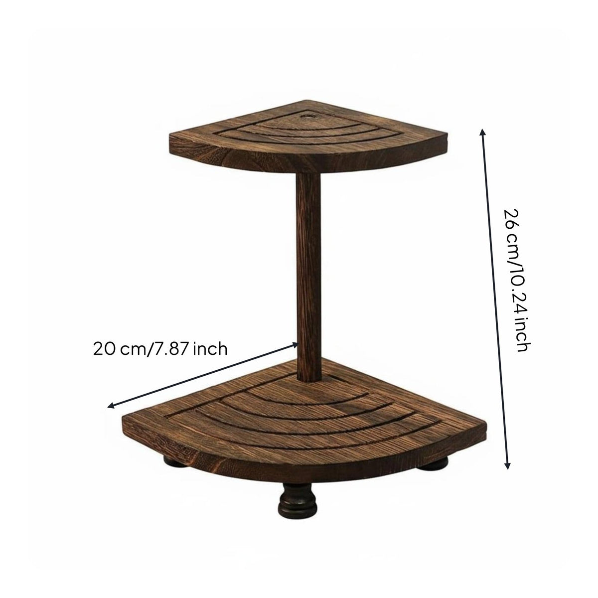 2-Tier Wooden Corner Shelf Solid Wood 2 Tier Wooden Shelf Multi-Functional