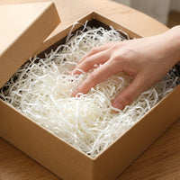 White Shredded Paper Crinkle Cut Hamper Filling, Biodegradable Zigzag Tissue Gift Box Filler for Easter Baskets, Packaging & Wrapping